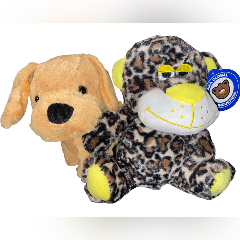 NWT 2 Dog 9” And Bear 10” Stuffed Animals